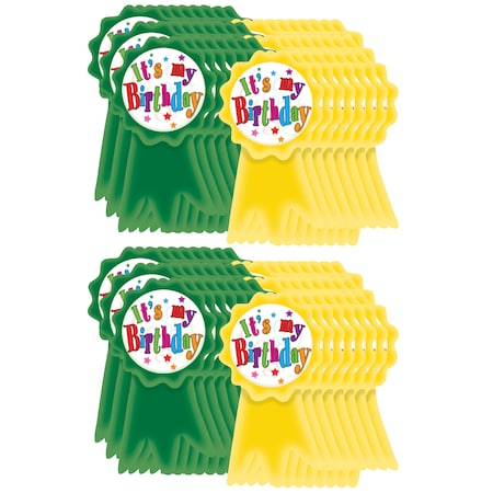 Teacher Created Resources Birthday Ribbons Wear Em Badges, PK96 TCR4851